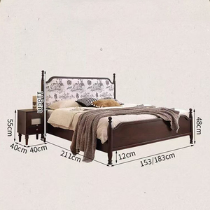 <span class=keywords><strong>Lit</strong></span> de rangement vintage KMJ avec cadre en <span class=keywords><strong>bois</strong></span> massif, hauteur réglable, <span class=keywords><strong>lit</strong></span> double extensible, tête de <span class=keywords><strong>lit</strong></span> rembourrée, écologique - Product Image 6