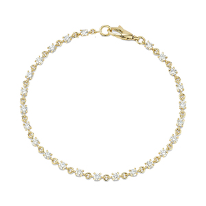 Đá Quý Tình Yêu Ghi Chú Kim Cương Tennis Vòng Đeo Tay Hơn 925 Bạc Đá Lấp Lánh Tinh Tế Chuỗi Vòng Đeo Tay - Product Image 1