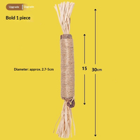 Supergrote katten speeltje van zilverwijn, kattenkruidstokje met raffia, galvrucht en veertje, interactief kattenkauwspeeltje