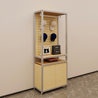 Vitrine de magasin de détail personnalisée vitrine présentoir en bois panneau perforé chapeau luminaire de stockage