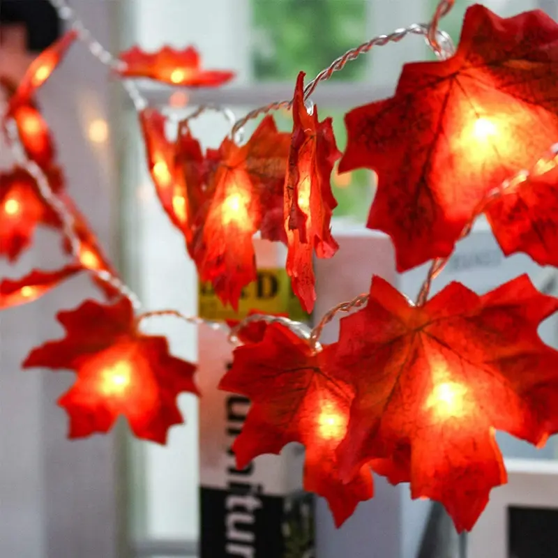 High Quality Waterproof Maple Leaf Garland Battery Operated Fairy Garland für Holiday Home Party Decoration led string licht