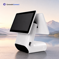 Terminal POS Android Layar Ganda All-in-One Touch Cash Register WiFi/USB Kode QR/Pengenal Wajah Restoran Kafe Kedai Teh Susu