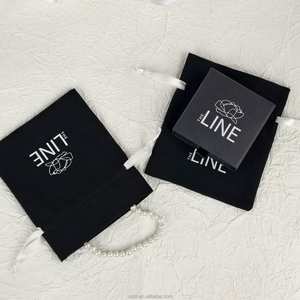 Pochette en coton anti-poussière à cordon de serrage, en suède recyclable, sérigraphiée avec logo personnalisé USM, de haute qualité, pour l'emballage - Product Image 6