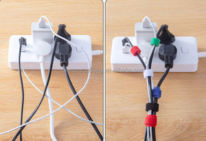 <span class=keywords><strong>Double</strong></span> Side tùy chỉnh velcroes quan hệ cáp tổ chức móc và vòng lặp trở lại để trở lại Băng Cáp tiereusable Cáp Tie xuống dây đai - Product Image 3