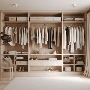 Factory Custom Modern American Style Walk-in Closet White Wood Wardrobes Design Storage Bedroom Furniture - Product Image 3