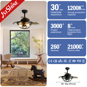 Ventilateur de plafond invisible 1stshine 36 pouces, pales en PC dissimulées, gain de place, ventilateur de plafond rétractable avec lumière - Product Image 3