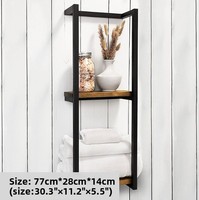 Porte-serviettes pliable en métal à deux niveaux de luxe, type sur pied, mural, multifonctionnel, table d'appoint pour salle de bain
