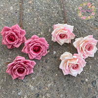 Roses blanches ivoire les plus vendues, décoration de mariage, fleurs artificielles en soie, 3 têtes, directement de l'usine