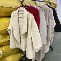 Manteaux en laine double face d'occasion pour femmes adultes, vêtements d'hiver de haute qualité, vente en gros
