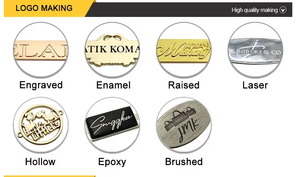 Etiqueta metálica con logotipo personalizado para bolsos de mujer, diseño <span class=keywords><strong>en</strong></span> oro y plata, venta al por mayor - Product Image 4