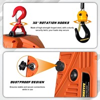 Treuil Électrique Industriel Robuste et Portable 1500LBS 110V avec Câble en Acier de 25FT pour Levage et Remorquage, Treuil de Plafond