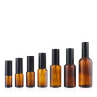Botol Semprot Kabut Kaca Amber Minyak Atsiri Grosir 10ml 15ml 20ml 30ml 50ml 100ml Dengan Sprayer Plastik Hitam Putih