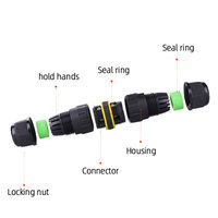 Câble d'éclairage extérieur LED en nylon IP68 PA66 2 broches 3 broches 24A, connecteur de câble étanche en plastique à assemblage rapide avec bornes