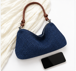 Sac fourre-tout portable en polyester tissé fait main pour femme, avec fermeture éclair, idéal pour la plage et le quotidien, coloris tendance, vente chaude - Product Image 4