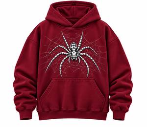 Sweat-shirt à capuche décontracté pour homme avec poche kangourou avant, imprimé graphique toile d'araignée, manches longues pour l'automne - Product Image 1