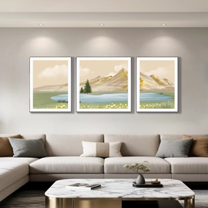 Retrò caldo <span class=keywords><strong>verde</strong></span> <span class=keywords><strong>acqua</strong></span> e montagne verdi smalto murale-cinese Zen soggiorno <span class=keywords><strong>pittura</strong></span> di arte decorativa - Product Image 5