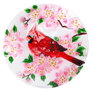 Kardinal genişliği bahçe dekor çim Yard veranda lekeli cam kase kuş banyo besleyici özelleştirilmiş renk Hummingbird bahçe dekor - Product Image 4