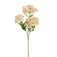Vente en gros de fleurs artificielles de viournum vert à 3 têtes avec fruits de riz pour la décoration florale d'événements de mariage