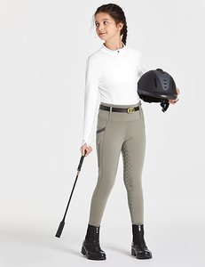 Leggings de Equitación para Niños, Aprobados por Escuelas de Equitación, de Cintura Alta, con Asiento Completo y Bolsillos con Cremallera - Product Image 3