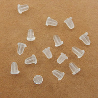100 pcs/lot boucle d'oreille en caoutchouc dos Silicone bouchon d'oreille rond bouchons bloqués boucles d'oreilles bouchons arrière pour pièces de bricolage fabrication de résultats de bijoux