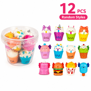 Wholesale Mixed Popcorn Burger Cup Squishy Set Soft Recovery PU Foam Decompression Toys Birthday Giveaways For Kids - Product Image 2