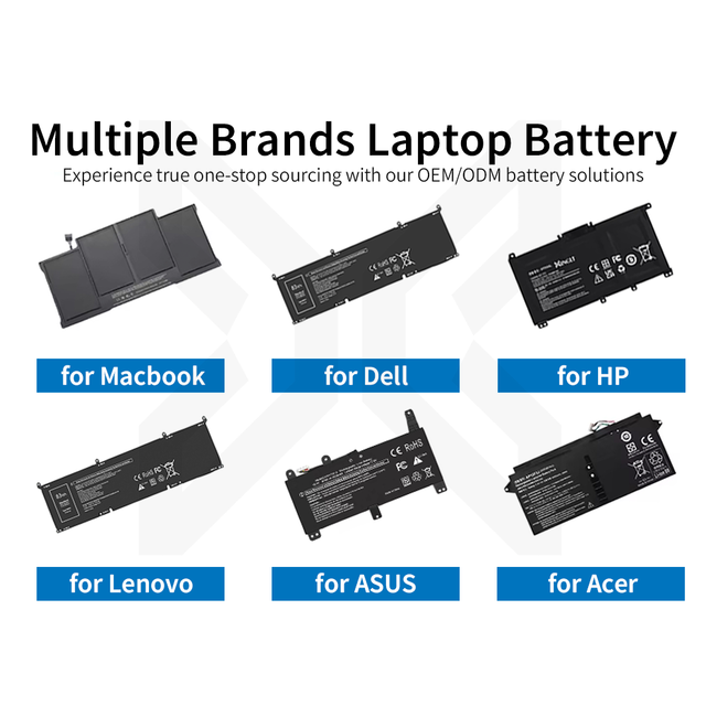 Custom Laptop Battery for Macbook/Dell/HP/Lenovo/ASUS/Acer Factory Direct 3000-9000mAh Support OEM 6GTPY A1417 L17M3PG1