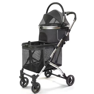 Nouvelle <span class=keywords><strong>poussette</strong></span> pour animaux de compagnie à double couche et grand espace, pour plusieurs chats et chiens, avec design séparable - Product Image 1