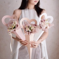 Sacs à fleurs de fleuriste en papier kraft brun sacs-cadeaux de bouquet de manches avec poignée pour la fête de mariage