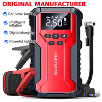 Démarreur de voiture tout-en-un, batterie externe 99800mAh avec gonfleur de pneus numérique, lumière LED d'urgence et charge USB