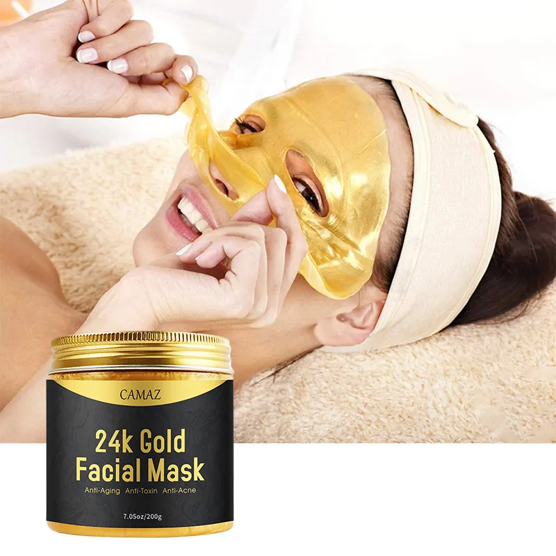 Oem Private Label Koreaans Gezichtsmasker Beste Huidverzorging Collageen Slaap Gezicht Gouden Masker