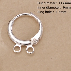925 ayar gümüş 12mm <span class=keywords><strong>3</strong></span> döngü fransız kolu Diy kanca küpeler için takı yapma malzemeleri tel taban çember küpe - Product Image 3