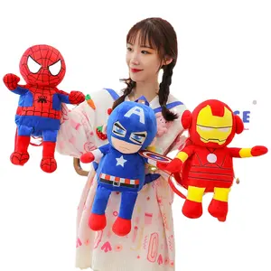 Venda quente de mochilas de pelúcia de anime heroes dos desenhos animados saco de pelúcia avengers boneca bichos de pelúcia brinquedos macios para crianças