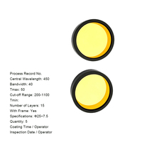 High Transmittance Optical Filter, Central Wavelength 450nm, Bandwidth 40 Tmax50, 200-1100nm Cut-off for Lab Optical Device
