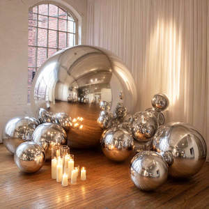 نفخ شكل قلب ديسكو معدني بالونات لامعة PVC كرة عائمة عملاقة ديكور حفلات مخصص OEM - Product Image 5