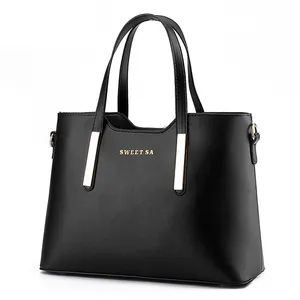 Guangzhou factory Good quality lady Pu leather tote hand bag designer handbag ladies