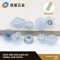 Patins transparents antidérapants Yisheng Hardware pour rehausser tables et chaises, patins carrés en plastique souple, protections pour pieds de meubles