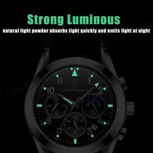 Para 8169 personalizable de acero inoxidable reloj de negocios para hombre puntero impermeable luminoso cronógrafo cuarzo moda elegante - Product Image 4