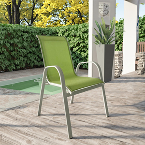 Chaise de <span class=keywords><strong>jardin</strong></span> en <span class=keywords><strong>aluminium</strong></span> avec siège imperméable en textilène empilable pour les banquets extérieurs Meubles de patio de plage - Product Image 5