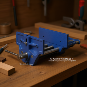 Étau d'établi robuste en fonte de 13 pouces, largeur de mâchoire 10,6, levier à dégagement rapide pour le travail du bois, la découpe et le perçage - Product Image 2