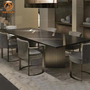 Ess Steel Rectangular Modern Wood Light Luxury Design Durable <strong>Stable</strong> Family Party Office Hotel Decoration Furniture Dining <strong>Table</strong> - Product Image 2