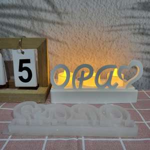 M52499 Moule silicone doux pour décoration de grand-père amour, ciment de gypse - Product Image 1