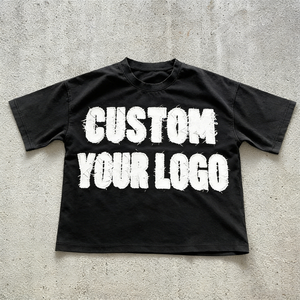 <span class=keywords><strong>T</strong></span>-<span class=keywords><strong>shirt</strong></span> streetwear personnalisé de haute qualité, neuf, 2026, avec broderie appliquée épaisse et effet vieilli - Product Image 1