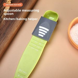 Adjustable Plastic Double-Head <b>Measuring</b> <b>Spoon</b> Scale Portable Kitchen Baking Tool for Salt and Milk Powder Measurement - Product Image 2