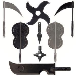 Koruit Temps médiéval Fléchettes <span class=keywords><strong>Kunai</strong></span> <span class=keywords><strong>Shuriken</strong></span> Faucille Épée Armes pour figurines miniatures de 4 cm Blocs de construction MOC Briques Jouets - Product Image 1