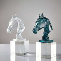 Tête de cheval en résine, sculpture animale artificielle, statue, figurines décoratives, accessoires de décoration pour le salon