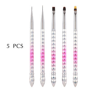 Ensemble de pinceaux pour nail art, poils en nylon non pelucheux, manche en métal, pour liner et dégradé, logo personnalisé, vente en gros, direct usine, manucure - Product Image 3
