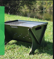Foyer pliable en acier inoxydable pour le camping, la randonnée, le barbecue, le camping en plein air, barbecue pliable, foyer de camping portable