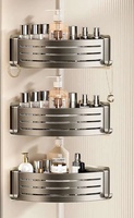 Salle de bain espace aluminium Antique Double Triangle panier rétro coin filet panier salle de bain étagère salle de bain matériel pendentif