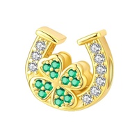 Breloques en laiton plaqué or 18 carats, pendentifs breloques, perles, trèfle à quatre feuilles, libellule, cœur, boucle de sécurité, accessoires pour bijoux DIY et bracelets