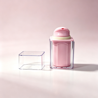 Flacon pompe carré transparent avec bouchon, conteneur cosmétique vide, distributeur de lotion et de savon, rechargeable, anti-fuite, logo personnalisé